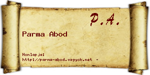 Parma Abod névjegykártya